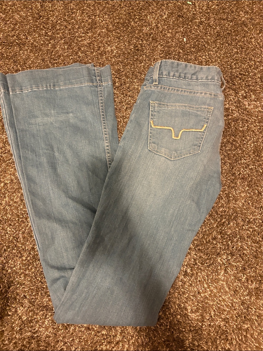 Kimes Ranch Light Blue Bootcut Jeans with Subtle Back Stitch